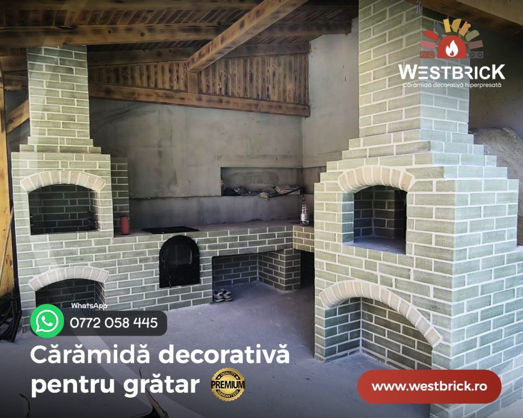 Cărămida decorativă netedă WEST BRICK – eleganță și rezistență pentru grătarul tău multifuncțional